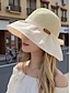 billige Damehatte-stråsolhat med bred skygge til kvinder - foldbar uv-beskyttelse blød strandhat med sløjfedekoration, elegant sommerhat til ferie, udendørs og rejser