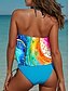 abordables Tankinis-Tankini de mujer de 2 piezas traje de baño atrevido sin espalda ropa de playa para vacaciones con cuello en U sin mangas