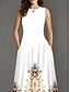 abordables Vestidos florales elegantes-Mujer Vestido maxi Vestido informal Vestido de una línea Elegante Casual Vacaciones Diario Ajuste regular Floral Sin Mangas Cuello Barco Negro Blanco Amarillo Verde Claro Verano