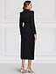 billiga Golvlängd-Svart Blå Formell Blazer Tuxedo Kolumn Mor till bruden Klänning Elegant Enkel Hög Slits Skjortkrage Ankel Längd Stretchtyg 3/4 Ärm