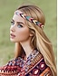 abordables Accessoires pour cheveux pour femmes-Bandeau tressé bohème pour femme - accessoire de cheveux élastique fait main pour festival, style hippie coloré, parfait pour les événements musicaux et les tenues décontractées