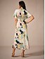 abordables Robes de vacances-robe d&#039;invité de mariage pour femme élégante robe maxi tie dye à manches courtes col en V imprimé coupe ample robe d&#039;été blanche bleue violette quotidienne