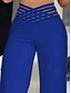 preiswerte weites Bein und hohe Taille-Damen weite Chino-Hosen Baggy Pants Mode Streetwear ganzer Länge hohe Taille einfarbiger elastischer Bund bequem weich angenehm mikro-elastisch Outdoor Straße Schwarz Weiß Blau Fuchsia Regular Fit
