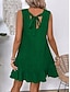 abordables Robe Simple-Robe Mini Femme Robe Off The Shoulder Décontractée Extérieure Coupe Régulière Graphique Sans Manches Col Rond Bleu Fuchsia Vert Abricot Été