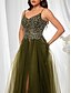 halpa Tanssiaismekot-A-malli quinceanera-mekot Elegantti Mekko Häiden Häiden vieraana Lattia-pitkä Hihaton V-kaula-aukko Polyesteri Selkä avoin Strassilla
