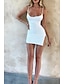 preiswerte Abschlusskleider-Damen Minikleid Weißes Kleid Abschlusskleid Sexy Kleid Unterkleid Mode Reifen Abschlussfeier Date Ausgehen Normale Passform Einfach Ärmellos Spaghettiträger Weiß Sommer
