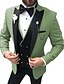 billiga Bröllopsdräkter-Mäns bröllopsfestdräkter champagne röda mode formell sommar solida färger standard passform 3-delade enkelknäppta en knapp