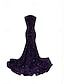 billige Havfrue Kveldsdrakter-Sjøfrue  Trompet Kveldsbunad Elegant Kjole Kveldsfest Prom Sweep  Brush Tog Uten Ermer Illusjons Hals Bomull med Rhinestone Glitter Paljetter