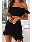 preiswerte Sets-Damen Elegant Mode Zweiteilige Sets Ärmellos Schulterfrei Einfach Spitze Kalter Schulter-Schnitt Party Ferien Date Schwarz Weiß Sommer Normale Passform