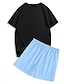 voordelige Bedrukte T-shirts voor heren-Voor heren Palmboom 2 stuks T-shirts sets Zomer tops Korte mouw Korte broek Strakke ronde hals Sport Casual Strandvakantie Buiten Urheilu Dagelijks 3D-afdrukken Zomer Zwart Groen Rood