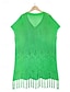abordables Robes de plage-Maillots de bain pour femmes robe de nage maillot de bain découpé frange vacances vêtements de plage couleur unie col en V manches courtes maillots de bain