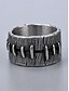 abordables Accesorios de Halloween-Anillo gótico punk cosido para hombre: anillo de plata vintage para moteros, rockeros y Halloween.