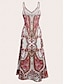tanie Sukienki boho-Sukienka maxi damska sukienka w kształcie litery A sukienka typu slip wakacyjna codzienna regularne dopasowanie z grafiką plemienną bez rękawów dekolt w serek różowa niebieska pomarańczowa lato wiosna