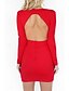 abordables Robes de Diplôme-Femmes Mini Robe Robe Blanche Robe de remise des diplômes Moulant Mode Moderne Extérieur Anniversaire Remise des Diplômes Coupe régulière Uni manche longue Décolleté plongeant Noir Blanche Rouge Été