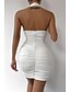 preiswerte Abschlusskleider-Damen Minikleid Weißes Kleid Abschlusskleid Bodycon Neckholder-Kleid Mode Urlaub Abschlussfeier Ausgehen Normale Passform Einfach Ärmellos Neckholder Schwarz Weiß Orange Sommer