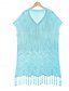 abordables Robes de plage-Maillots de bain pour femmes robe de nage maillot de bain découpé frange vacances vêtements de plage couleur unie col en V manches courtes maillots de bain