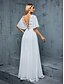 preiswerte Unter 129,99 $-Kleid Brautmutterkleid Elegant V-Ausschnitt Bodenkörper Polyester Halber Ärmel mit Einfarbig