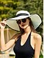 billiga Kvinnors hattar-elegant solhatt med bred brätte för kvinnor – sommarhatt i stråhatt med svart rosett, UV-skydd, hopfällbar floppy hatt för semester, trädgårdsfester och utomhusresor