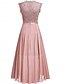 billiga Under 129,99 USD-Klänning Brudmödrarsklänning Bröllopsgäst Elegant Avslappnad Rund hals Gulvlång Polyester Ärmless med Spets