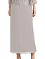 preiswerte Unter 129,99 $-Kleid-Sets Brautmutterkleid Hochzeitsgast Elegant Einfach Rundausschnitt Bodenlang Polyester Langarm mit Einfarbig 2025