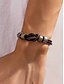 billiga Herrsmycken-mäns läderhalsband och armbandsset – vintage knutdesign med metallaccenter, justerbara handgjorda smycken för casual, biker och boho stil, perfekt för dagligt slitage och presenter