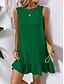 abordables Robe Simple-Robe Mini Femme Robe Off The Shoulder Décontractée Extérieure Coupe Régulière Graphique Sans Manches Col Rond Bleu Fuchsia Vert Abricot Été