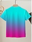 economico T-shirt Tie Dye e Gradiente-Per donna Maglietta Grafico Astratto Elegante Casual Manica Corta Girocollo Top Regolari Quotidiano Weekend Stampato Rosa Blu Viola Verde Estate Primavera