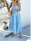 preiswerte Abschlusskleider-Damen Langes Kleid Maxikleid Weißes Kleid Abschlusskleid Freizeitkleid Schwingkleid Mode Modern Täglich Strand Wochenende Normale Passform Einfach Ärmellos Spaghettiträger Schwarz Weiß Gelb Blau