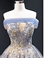 preiswerte lässige Brautkleider-Hochzeitskleider Ballkleid Off Shoulder Ärmellos Sweep  Brush Zug Satin Brautkleider mit Falten Applikationen