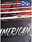 preiswerte Unabhängigkeitstag Top-Damen Patriotisches T-Shirt Flagge Nationalflagge Stylisch Lässig Rot Weiß Blau Kurzarm V-Ausschnitt Reguläre Tops Täglich Print Schwarz Sommer Frühling