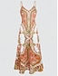 tanie Sukienki boho-Sukienka maxi damska sukienka w kształcie litery A sukienka typu slip wakacyjna codzienna regularne dopasowanie z grafiką plemienną bez rękawów dekolt w serek różowa niebieska pomarańczowa lato wiosna