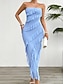 preiswerte Weiße Freizeitkleider-Damen kleid lang Weißes Kleid Ballkleid abendkleider Cocktailkleid Modisch Modern festliche kleider damen Hochzeit Party Besondere Anlässe Regular Fit Glatt Ärmellos Trägerlos Weiß Rosa Blau Grün