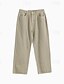 billige Herre Elite Bukser-Herre Chino bukser Knapper Lomme Rett ben Helfarge Full lengde utendørs Feriereise Avslappet Elegant Ferie Lys kaki Svart Mikroelastisk