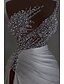 abordables BLANC-Robe du soir sirène  trompette élégante robe carnaval masquée longueur de sol sans manches décolleté épaule dénudée satin avec perles jupe overskirt