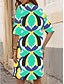 ieftine Rochie Artă și Design-Rochie Mini pentru Femei Rochie Shift Formală Vacanță Zilnică Ajustare Regulată Floral Grafic Mâneci 3/4 Lungime Decolteu în V Albastru Violet Verde Vară Primăvară