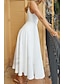 abordables Robes de Diplôme-Femmes Robe Midi Robe Blanche Robe de remise des diplômes Robe Nuisette Mode Anniversaire Remise des Diplômes Date Coupe régulière Uni Sans manches Bretelles spaghetti Noir Blanche Été