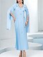 preiswerte Unter 129,99 $-Kleid Brautmutterkleid Elegant Lässig V Ausschnitt Bodenlang Polyester Langarm mit Knöpfe 2025