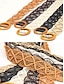 billige Kvinders bælte-boho macrame vævet bælte til kvinder – håndlavet bredt taljebælte med træspænde, vintage chic stil til kjoler, afslappet outfits og sommer strandtøj