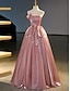 abordables Robes Longues &amp; Gowns-Robe de bal Ligne A Longueur au sol Robes de Bal Élégant Fête Princesse Sans manches Sans bretelles Bal de promo Soirée Organza Dos nu avec Plis