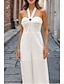 preiswerte Party-Overalls-Damen Normal Overall Elegant Einfarbig Ärmellos Neckholder Rückenfrei Party Normale Passform Schwarz Weiß Rote Sommer