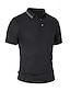 abordables Polo élite pour-Homme Polo Travail Rue Classique Manche Courte Vacances Mode Couleur Unie Rayé Boutons Rayure-garniture Été Printemps Noir Blanche Gris clair Polo