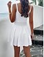 voordelige Afstudeerjurken-Dames Mini-jurk Witte jurk Afstudeerjurk Casual jurk Zomerjurk Modieus Klassiek Modern Dagelijks Strand Weekend Normale pasvorm Effen Mouwloos Spaghettibandjes Wit Marine Blauw Groen Zomer