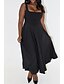 abordables Robes de Diplôme-Femmes Robe Midi Robe Blanche Robe de remise des diplômes Robe Nuisette Mode Anniversaire Remise des Diplômes Date Coupe régulière Uni Sans manches Bretelles spaghetti Noir Blanche Été