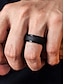 abordables Joyas para hombres-Anillo de silicona negro mate para hombre: alianza cómoda y duradera, elegante anillo de goma para un estilo de vida activo, deportes, trabajo y uso diario.