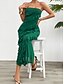 preiswerte Weiße Freizeitkleider-Damen kleid lang Weißes Kleid Ballkleid abendkleider Cocktailkleid Modisch Modern festliche kleider damen Hochzeit Party Besondere Anlässe Regular Fit Glatt Ärmellos Trägerlos Weiß Rosa Blau Grün