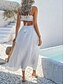 preiswerte Abschlusskleider-Damen Langes Kleid Maxikleid Weißes Kleid Abschlusskleid Freizeitkleid Schwingkleid Mode Modern Täglich Strand Wochenende Normale Passform Einfach Ärmellos Spaghettiträger Schwarz Weiß Gelb Blau