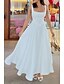 abordables Robes de Diplôme-Femmes Robe Midi Robe Blanche Robe de remise des diplômes Robe Nuisette Mode Anniversaire Remise des Diplômes Date Coupe régulière Uni Sans manches Bretelles spaghetti Noir Blanche Été