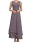 preiswerte Hosenanzüge für Mama-Kleid Sets Mutter der Braut Kleid Hochzeitsgast Elegant Einfach V-Ausschnitt Bodenlang Polyester Langarm mit Stickerei