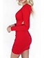 abordables Robes de Diplôme-Femmes Mini Robe Robe Blanche Robe de remise des diplômes Moulant Mode Moderne Extérieur Anniversaire Remise des Diplômes Coupe régulière Uni manche longue Décolleté plongeant Noir Blanche Rouge Été
