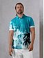 abordables Hauts-Homme T-shirt POLO Bleu Manche Courte Top Tenue de golf Vêtements Tenues Porter des vêtements